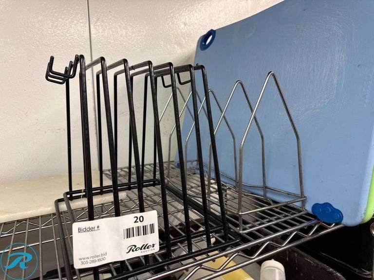 Metal Rack with Assorted Plastic Cutting Boards - Roller Auctions
