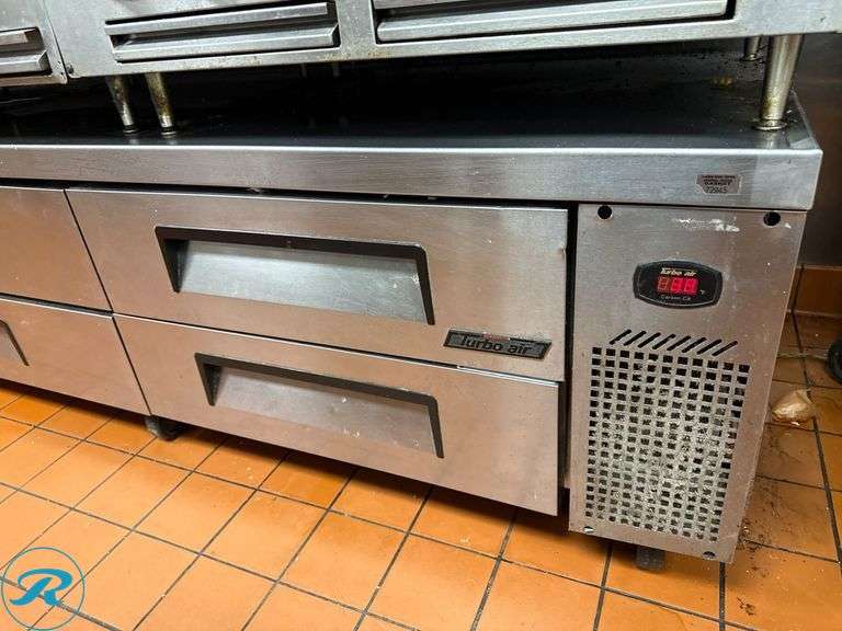 Turbo Air Refrigerated 4-Drawer Chef Base, 84″, Stainless Steel - Roller Auctions