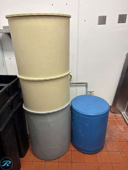 (20) Trash Bins and Wire Cart - Roller Auctions