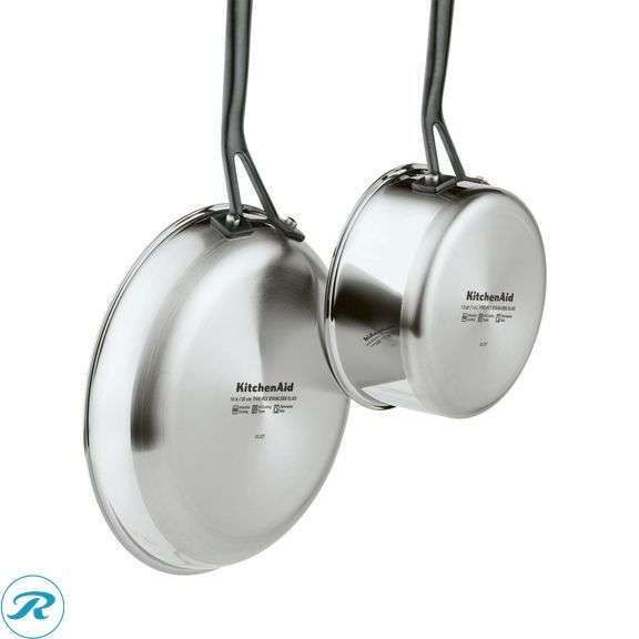 KitchenAid 11-piece 5-ply Clad Stainless Steel Cookware Set - New - Roller Auctions