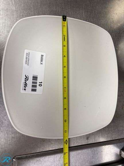 Approximately (72) White Square Plates, 12″ - Roller Auctions