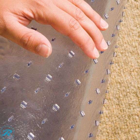 ES Robbins Chair Mat for High Pile Carpet, 45 x 53 With Lip, Clear - New - Roller Auctions