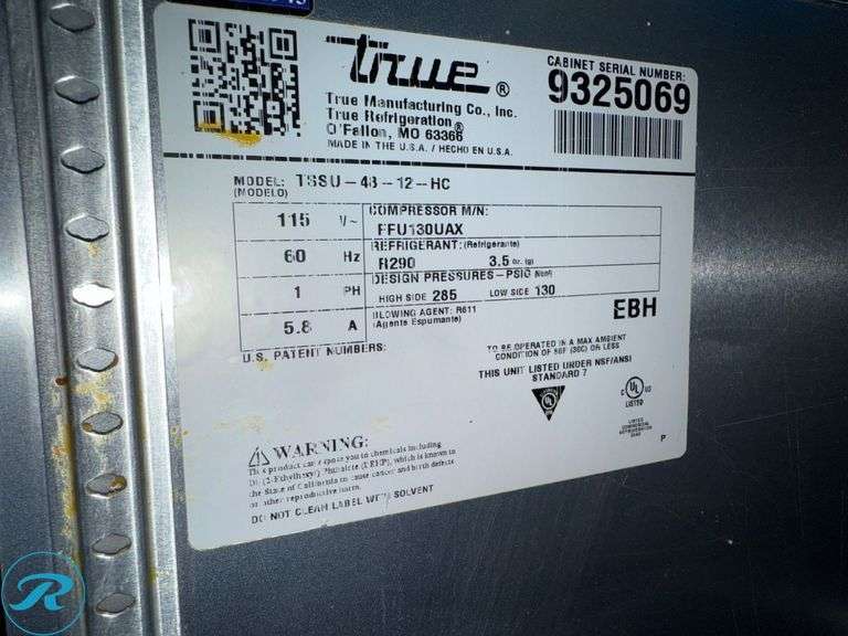 True TSSU-43-12-HC Stainless Steel Refrigerated Prep Table, 48″ - Roller Auctions