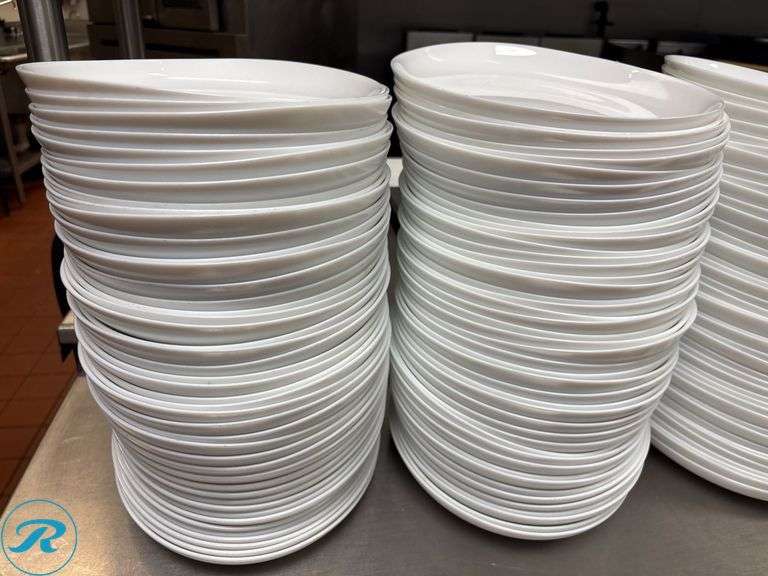 Approximately (180) Oval White Plates, 10”x13” - Roller Auctions
