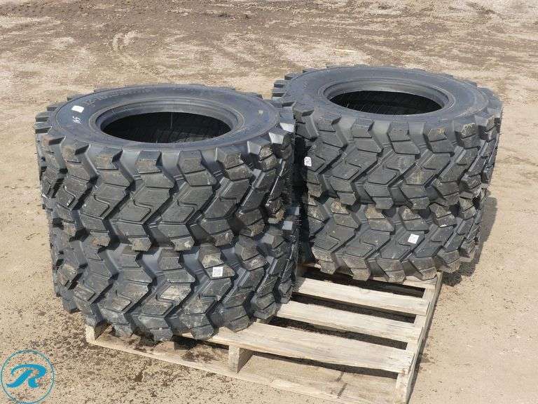 Set of (4) New Forerunner 12-16.5 SKS9 Skid Steer Tires - Roller Auctions