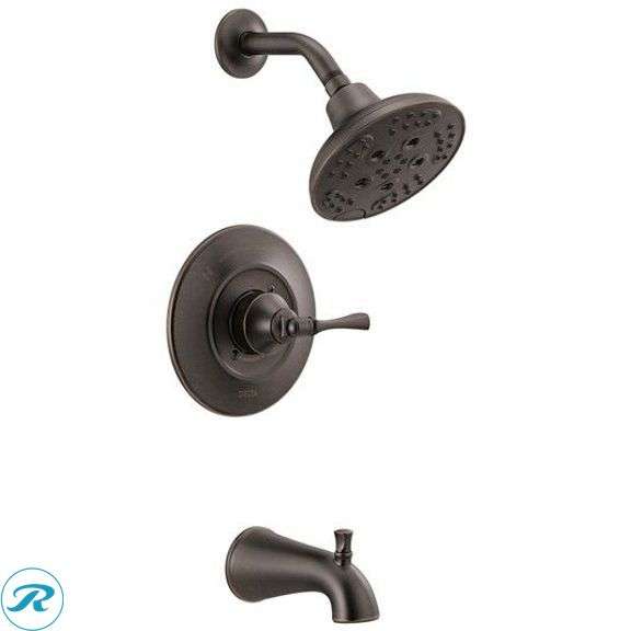 (1) New- Delta Archdale Venetian Bronze 1-handle Multi-function 6-in Round Bathtub and shower Faucet with Valve (Total of 1 Faucet)