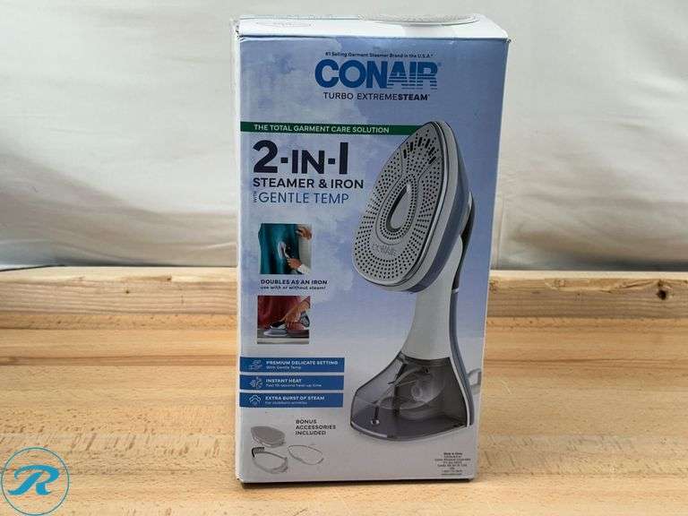 Conair 2-in-1 Steamer & Iron with Gentle Temp - New - Roller Auctions