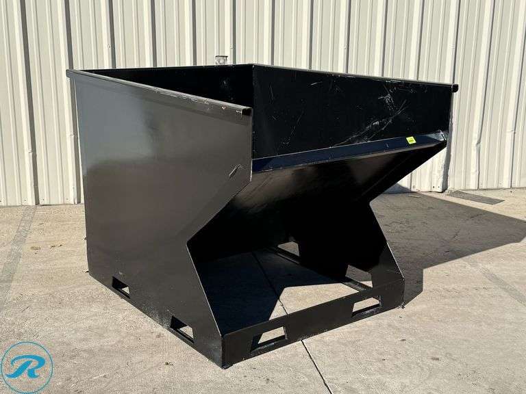 New Kit Containers Hopper to Fit Skid Steer Loader With Forklift Pockets, 2 Cu. Yd. - Roller Auctions