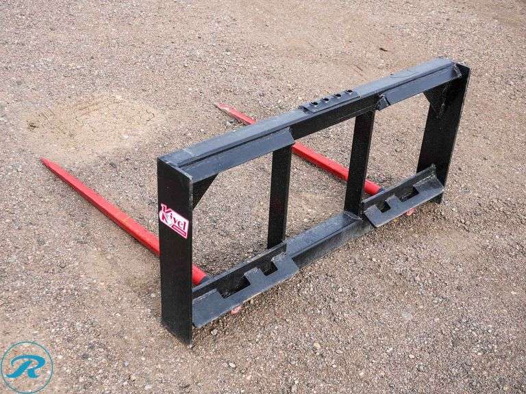 New Kivel Dual Prong Bale Spear Attachement to Fit Skid Steer Loader - Roller Auctions