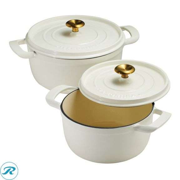 Tramontina 4-quart & 6-quart Enameled Cast Iron Round Dutch Oven, 2-pack - New - Roller Auctions