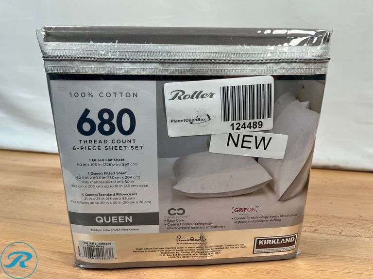 Kirkland Signature 680 Thread Count Sheet Set - New - Roller Auctions