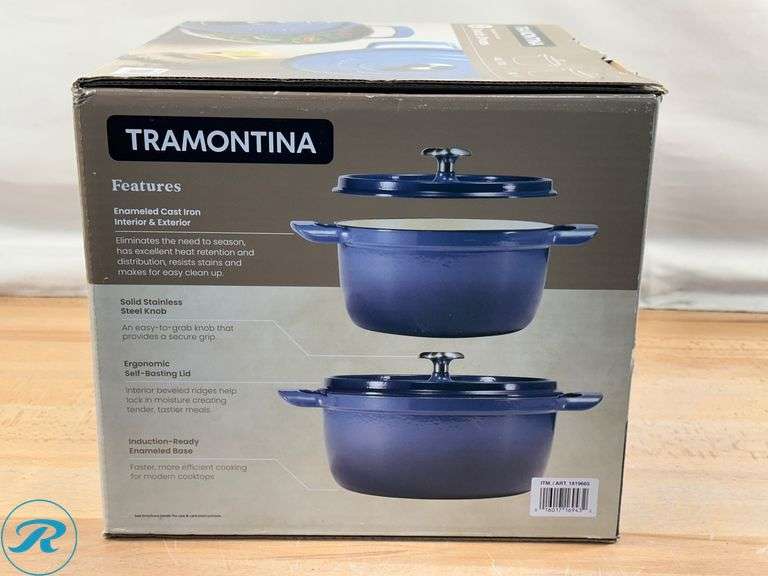 Tramontina 4-quart & 6-quart Enameled Cast Iron Round Dutch Oven, 2-pack - New - Roller Auctions