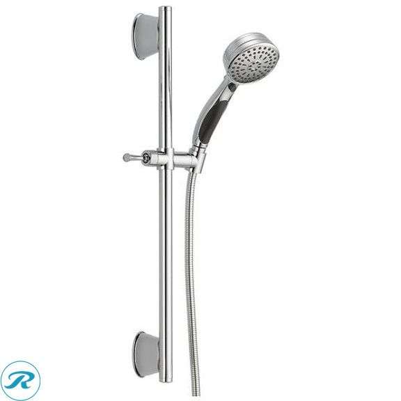 (1) Open Box New- Delta Universal Showering Components 1.0 -Spray Chrome 6.5-in Round Handheld Shower Head 1.75 GPM (Total of 1 Faucet)