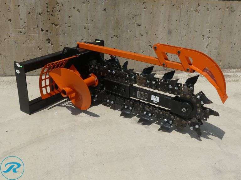New Giyi GY-D39 Hydraulic Trencher Attachment to Fit Skid Steer Loader, 39" - Roller Auctions