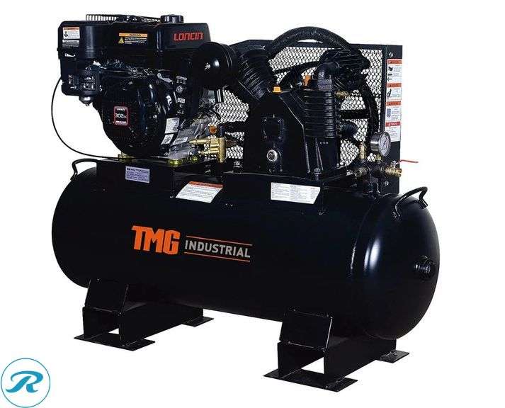 New TMG Industrial TMG-GAC40 Horizontal Air Compressor, 2-Stage, 40-Gallon, Gas