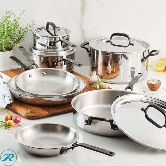 KitchenAid 11-piece 5-ply Clad Stainless Steel Cookware Set - New - Roller Auctions