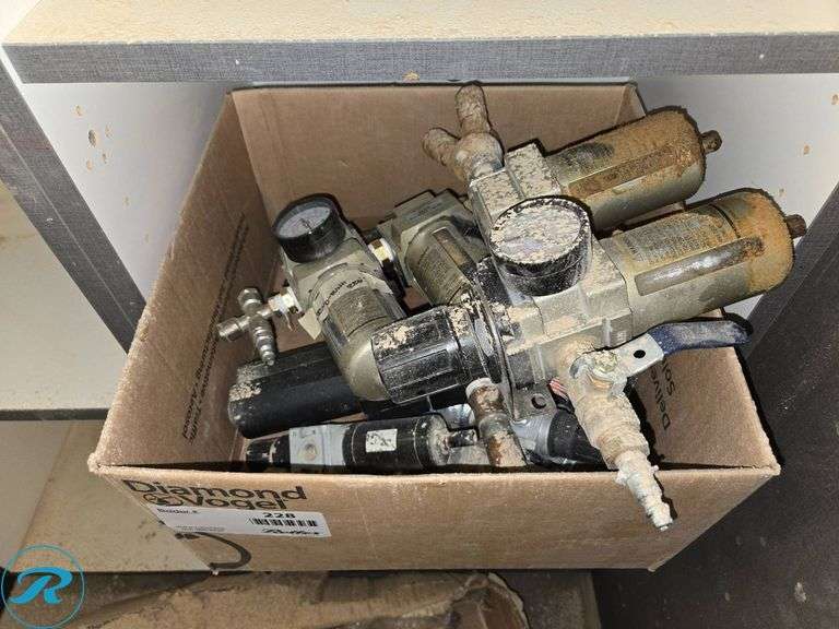 Box of Pneumatic Control Valves and Regulators - Roller Auctions