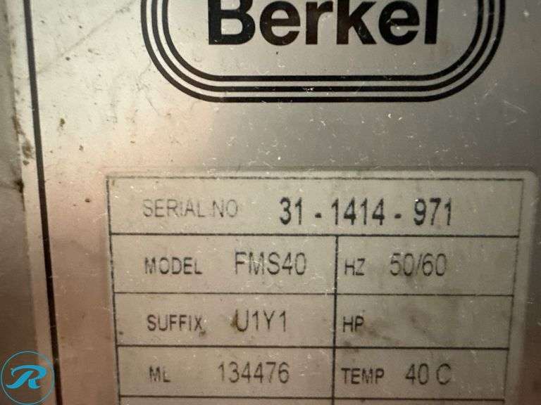 Berkel FMS40 Commercial 40qt Mixer with Stainless Steel Bowl, Hook and Guard - Roller Auctions