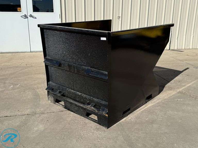 New Kit Containers Hopper to Fit Skid Steer Loader With Forklift Pockets, 2 Cu. Yd. - Roller Auctions