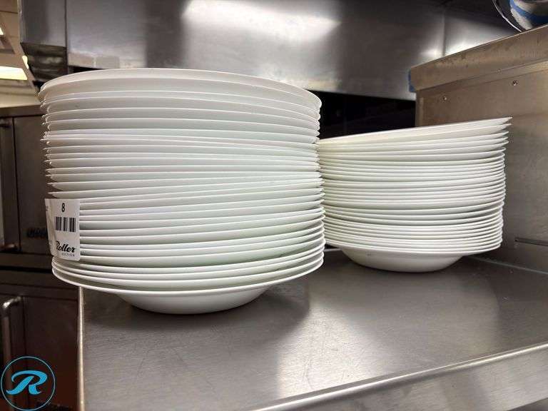 Approximately (125) 11” White Wide Rim Bowls - Roller Auctions