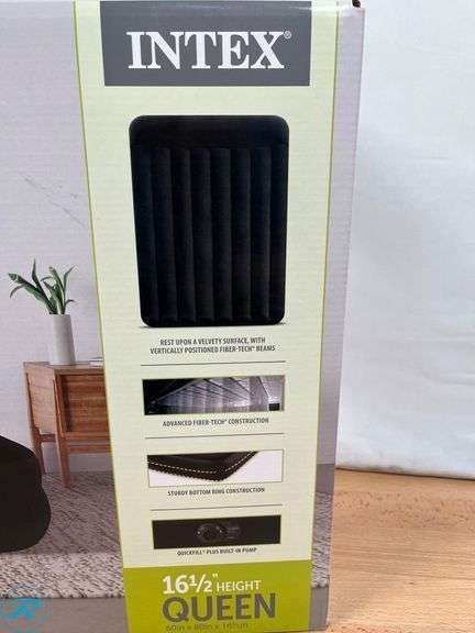 Dura-Beam Pillow Plus Air Mattress Queen W/ Built In Pump - New - Roller Auctions
