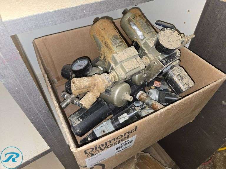 Box of Pneumatic Control Valves and Regulators - Roller Auctions