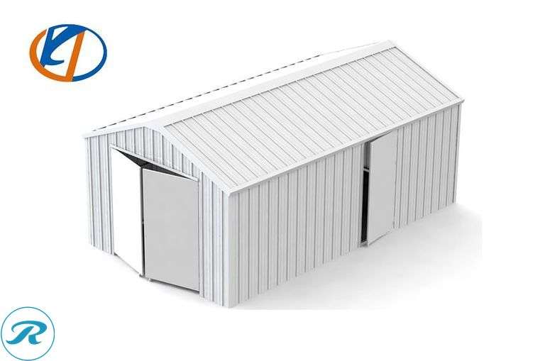 New KJ K1220 Single Garage Metal Shed, 12' x 20' x 9' High - Roller Auctions