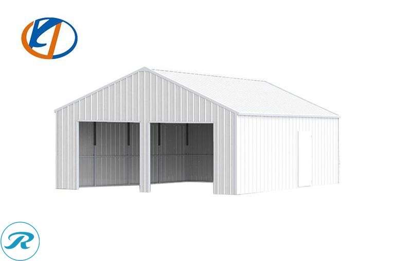 New KJ K2223 Double Garage Metal Shed, 23' x 22' x 13' High - Roller Auctions