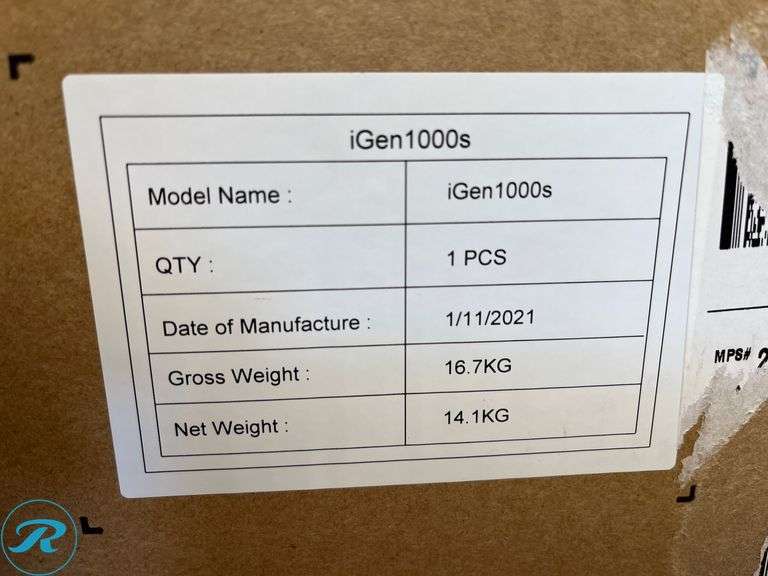 Westinghouse iGen1000s 592 Wh, 600 Running Watts, 1200 Peak Watts Power Station, $999.99 Retail - New/Sealed - Roller Auctions
