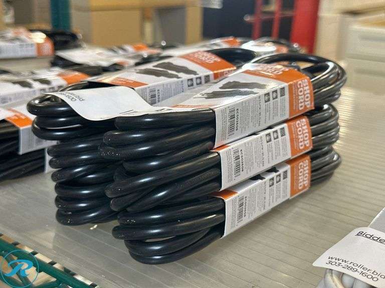 (6) Prime 8-Ft Shop Cords, 16/3 AWG, 13A, Outdoor Rated - Roller Auctions