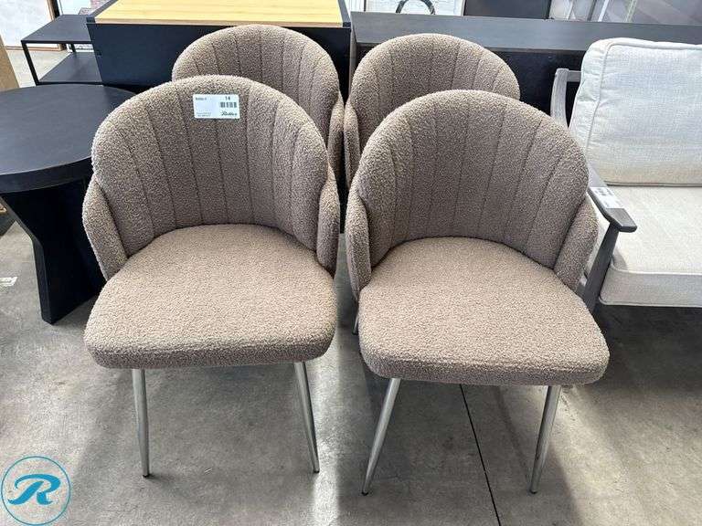 (4) Global Furniture USA Upholstered Chairs with Chrome Legs - Roller Auctions
