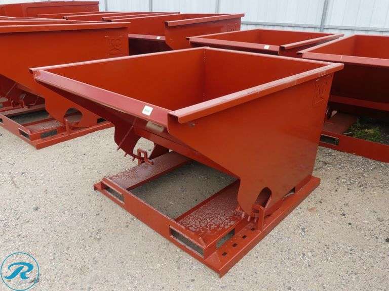 New Kit Containers Self-Dumping Hopper With Forklift Pockets, 1.5 Cu. Yd. - Roller Auctions