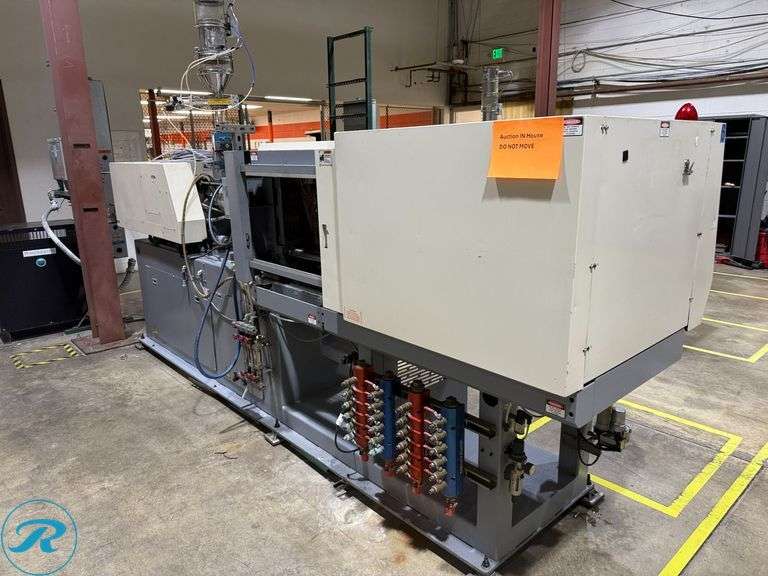 2001 Nissei ES1000 Eljection 100-Ton Injection Mold Machine (s/n H08V144) with Motan Hopper, Transformer and Power Control Box - Roller Auctions
