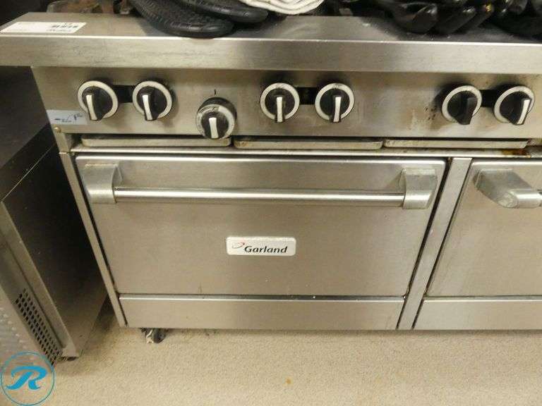 Garland 6-Burner Range With Double Oven and 2-Burner 24" Griddle on Casters, Gas - Roller Auctions