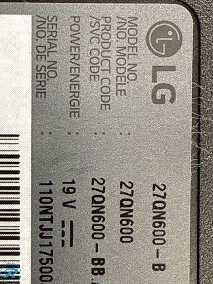 (2) LG 27QN600-B Monitors, (1) Missing Stand - Roller Auctions