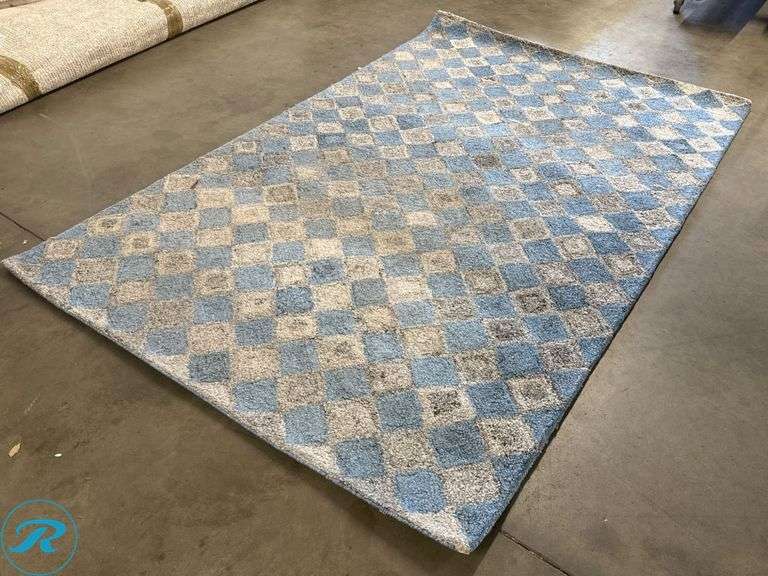 Safavieh Abstract ABT626F-5 Area Rug, 5′ x 8′, Grey/Blue, Wool-Viscose Blend