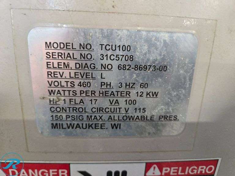 (2) AEC TCU-100 Temperature Control Units, 460V, 12kW, 3PH - Roller Auctions