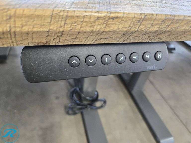Varidesk Electric Standing Desk, Model 401137, 72×30 Inches, Reclaimed Wood Finish - Roller Auctions