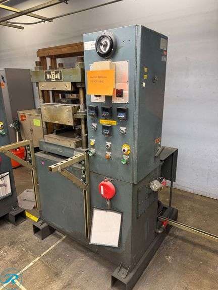 Wabash 75-1515-4TM 75-Ton Compression Molding Press, 3k Watt Heated Platen, 8x7 Compression Cylinder, 3HP, 480V 3-Phase - Roller Auctions