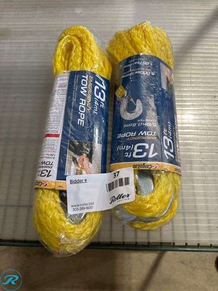 (2) CargoLoc 13 ft Emergency Tow Ropes, 5,000 lbs Break Strength