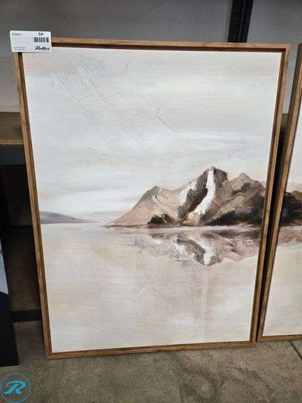 (2) Framed Landscape Art Prints Depicting Mountains and Reflections - Roller Auctions