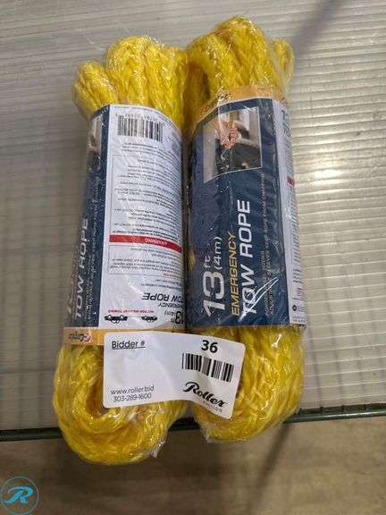 (2) CargoLoc 13 ft Emergency Tow Ropes, 5,000 lbs Break Strength