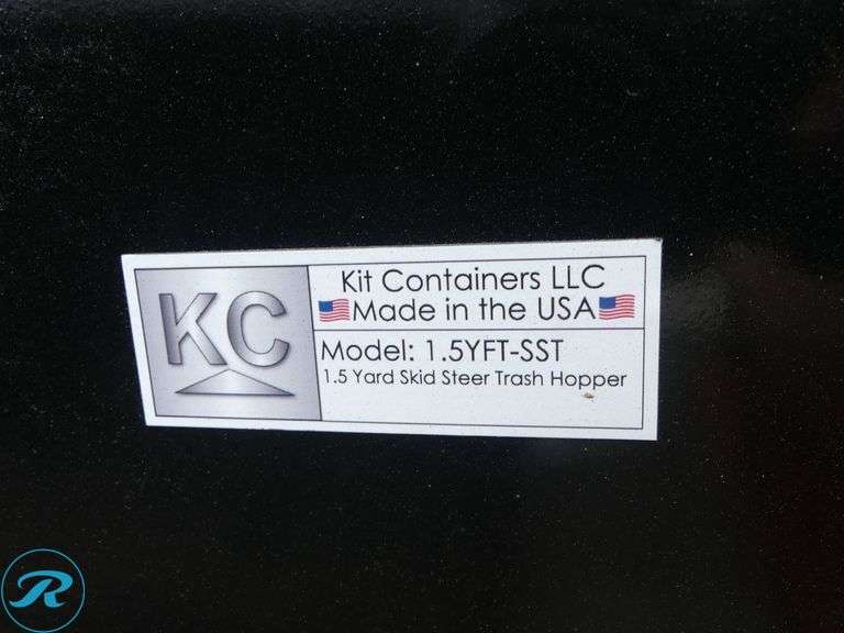 New Kit Containers Hopper to Fit Skid Steer Loader With Forklift Pockets, 1.5 Cu. Yd. - Roller Auctions