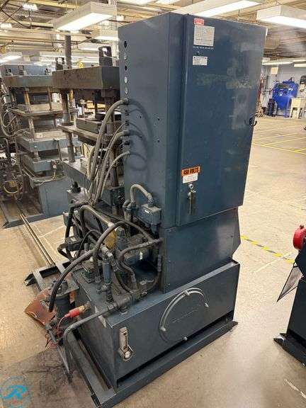 Wabash 50-1515-4TM 50-Ton Compression Molding Press, 3k Watt Heated Platen, 7x7 Compression Cylinder, 5HP, 480V 3-Phase - Roller Auctions