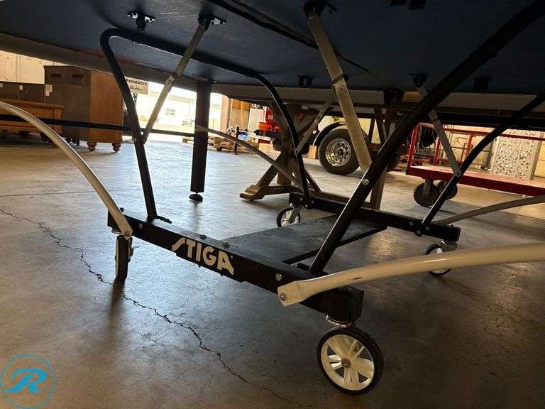 Stiga Table Tennis Table with Foldable Design and Casters - Roller Auctions