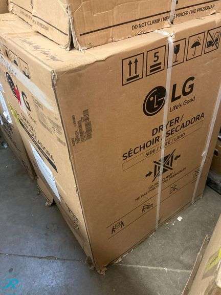 (1) New in Box- LG 7.4-cu ft Stackable Vented Smart Compatible Gas Dryer ( Graphite Steel ) Energy Star Certified (Total of 1 Dryer) - Roller Auctions