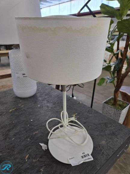 IKEA Model B0806 LEDET Table Lamp with White Fabric Shade