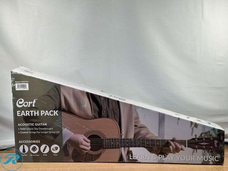 Cort Acoustic Guitar Earth Pack Bundle - New - Roller Auctions