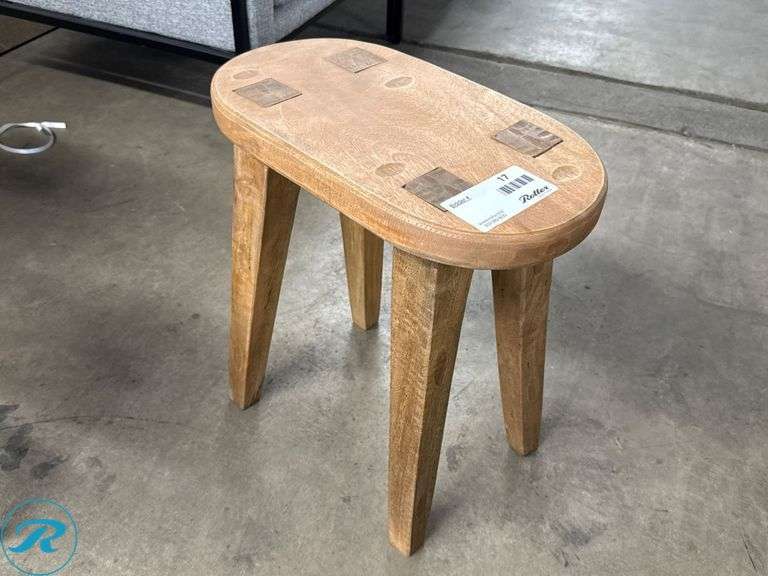 Wood Stool with Four Tapered Legs