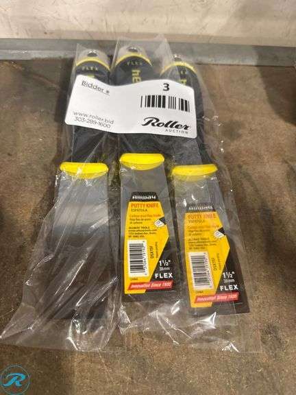 (3) Allway DSX15F 1 1/2-Inch Flex Putty Knives With Carbon Steel Blades - Roller Auctions